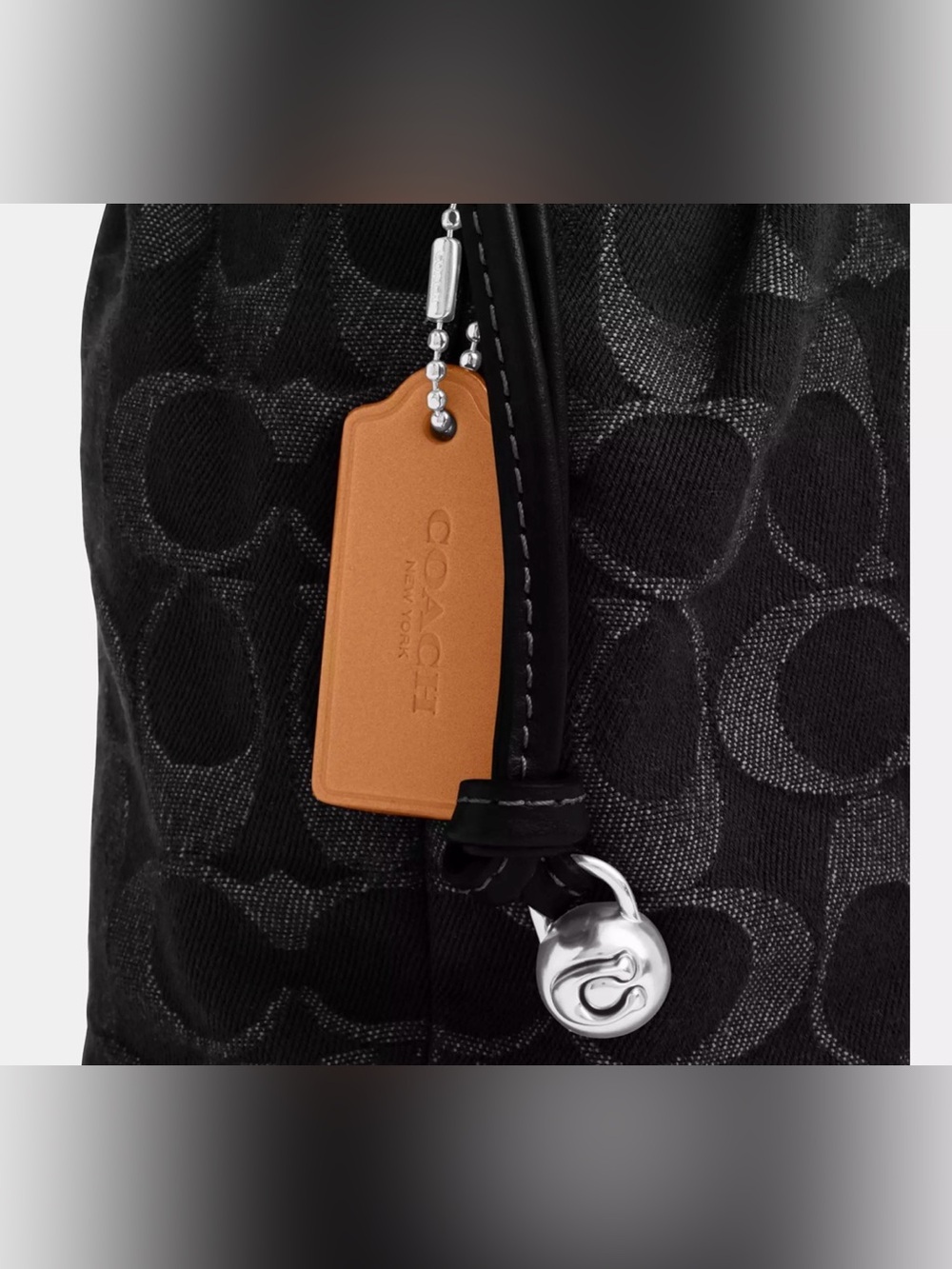 Coach Faye Mini Drawstring Bag, CCZ45, Black Denim, NWT - Picture 5 of 10